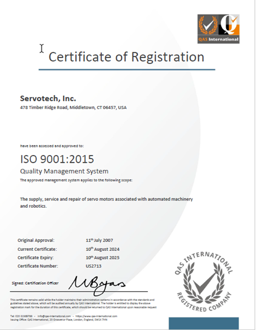 ISO 9001:2015 Registration Certification