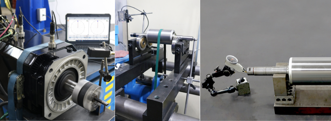 Balancing and vibration testing equipment used at the servotech repair facility