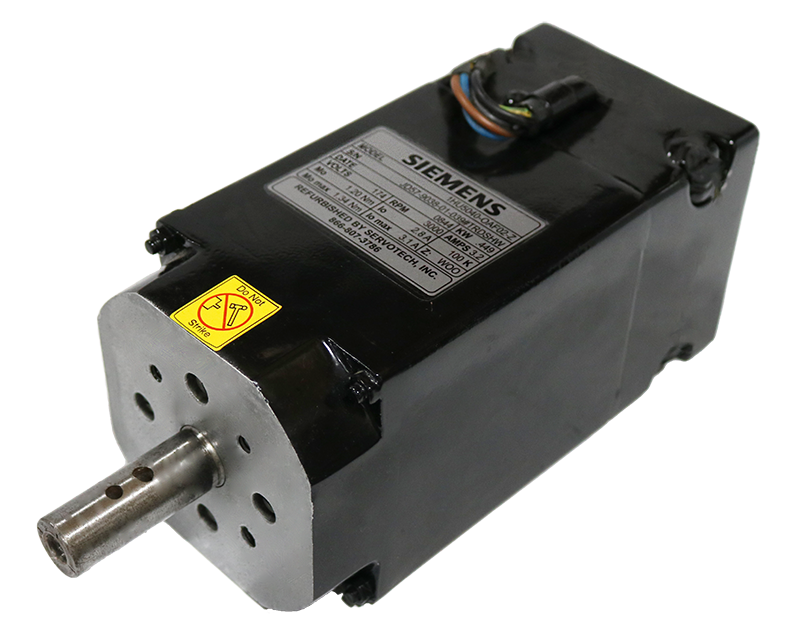 A repaired and refurbished black servo motor